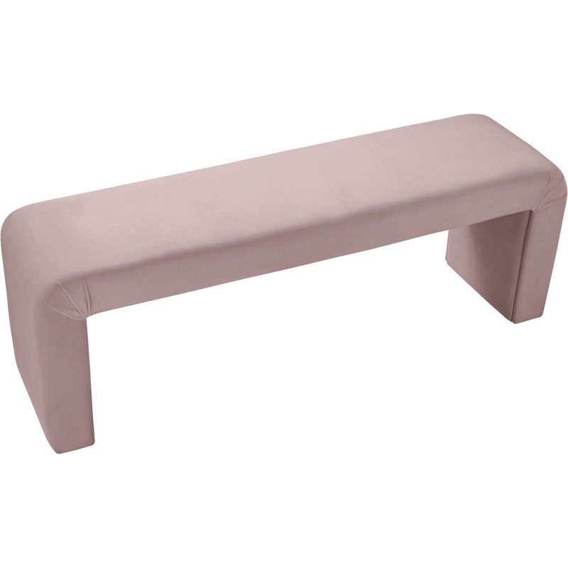 Edenborn Velvet Upholstered Bench, Pink Velvet