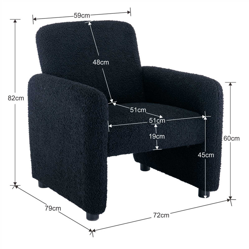 Sennen Upholstered Armchair, Black