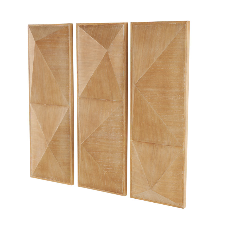 Cole And Grey Wood 3D Geometric Home Wall Decor