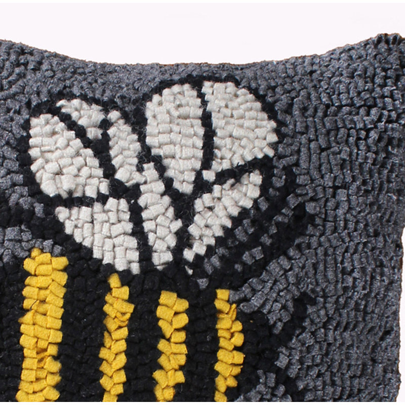  Coussin décoratif réversible en laine grise