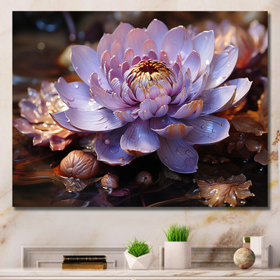 L'hindouisme Brahmas Lotus lavande III - impression sur toile florale
