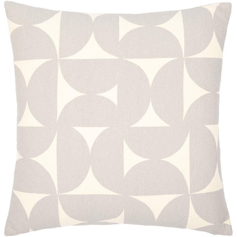 Saritha Geometric Down Throw Pillow, Medium Gray/Beige, 20" x 20"