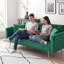 Canapé-lit 71 po convertible en velours 71 po, vert rétro avec pieds dorés - sièges peu encombrants pour le salon, la chambre à coucher, le bureau