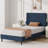 Chenille Fabric Platform Bed Bed Frame With Upholstered Headboard-772310697