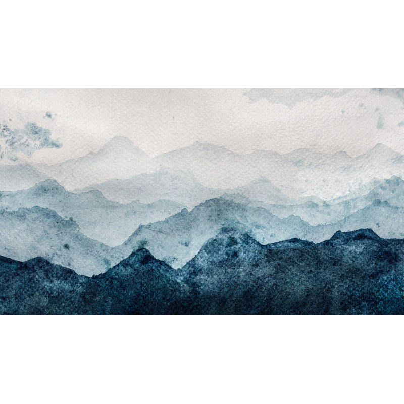 Papier peint amovible avec impression abstraite à l'encre montagnes Sky Misty, L 105,96 po x l 187 po