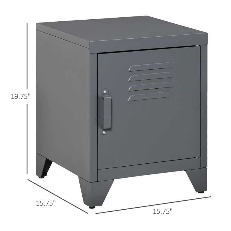 Wiscon Steel Top End Table, Grey