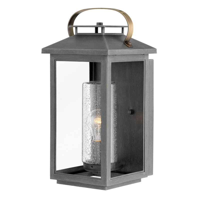 Large Wall Mount Lantern, Ash Bronze, 17.5" H x 8.25" W x 8.75" D
