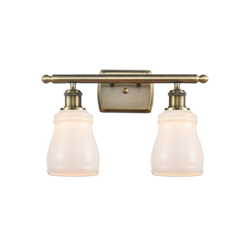 Éclairage pour meuble-lavabo 3 lumières à intensité réglable en laiton antique Wingard, Blanc, DEL, 2