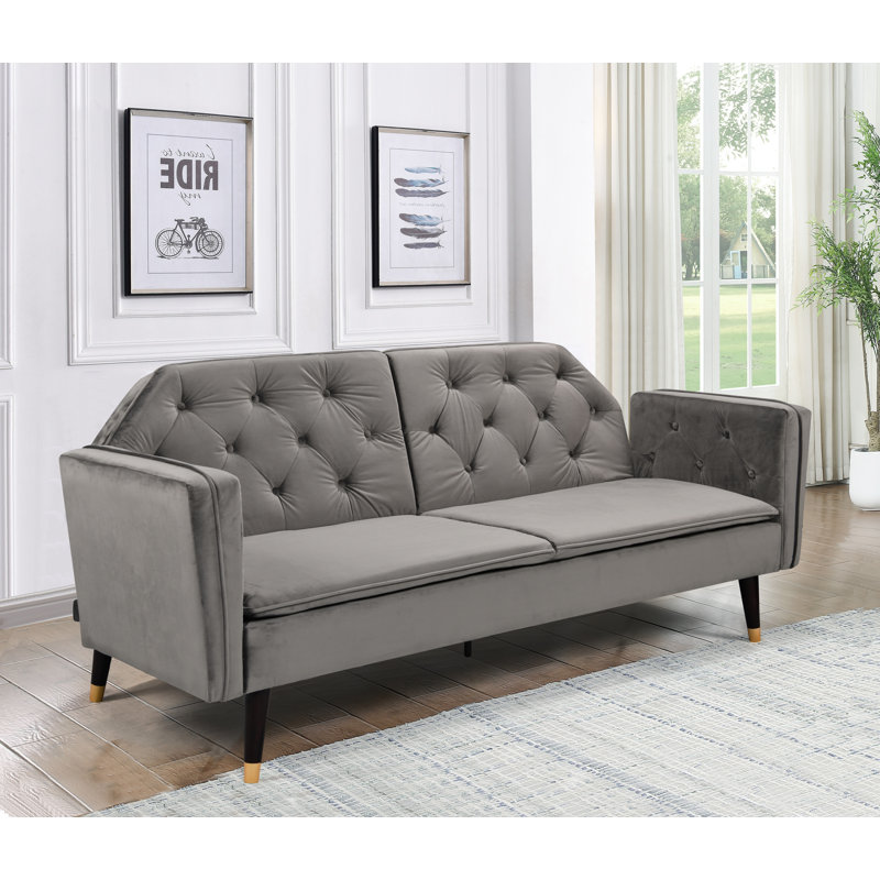 3 Seater Velvet Sofa, Grey