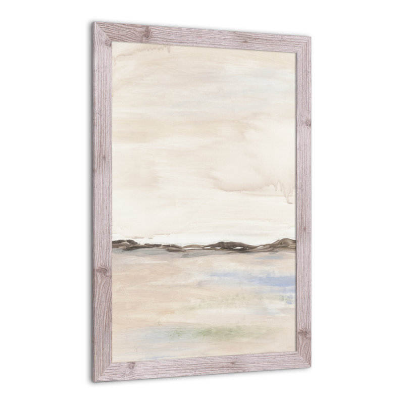 Paysage neutre et doux - Peinture, H 36 po x l 24 po x P 0,75 po, Cadre photo blanc en acrylique