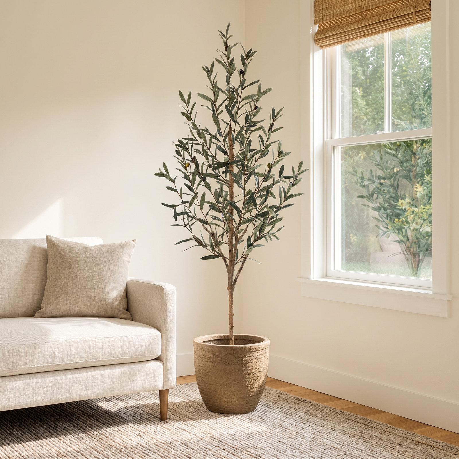 Adcock Olive Tree in Pot, 60" H x 20" W x 20" D
