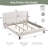 Cocoon King Size Upholstered Platform Bed with Wingback Headboard - Beige Fabric, Solid Wood Legs & Noise-Free Design, 500 lb Capacity