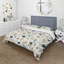 Ensemble de housse de couette à motif floral blanc et beige minimaliste-1303325009