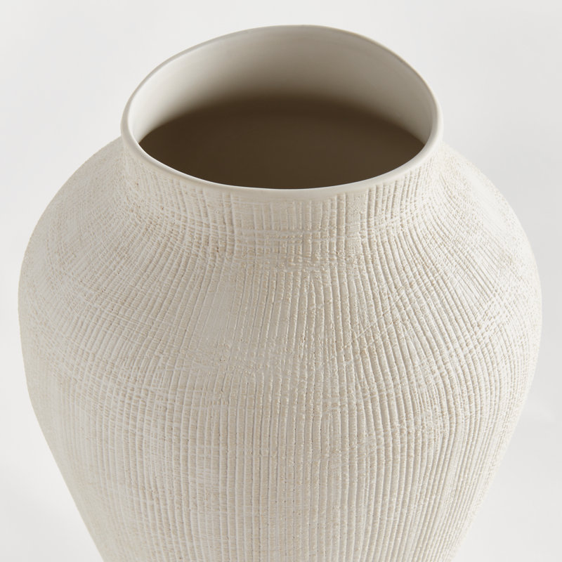 BB OJAI VASE SMALL, White, 15.25" H x 10.25" W x 10.25" D