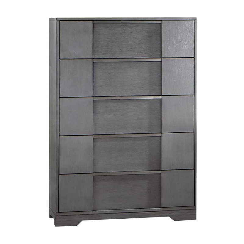 Commode 5 tiroirs l 32,6 po grise