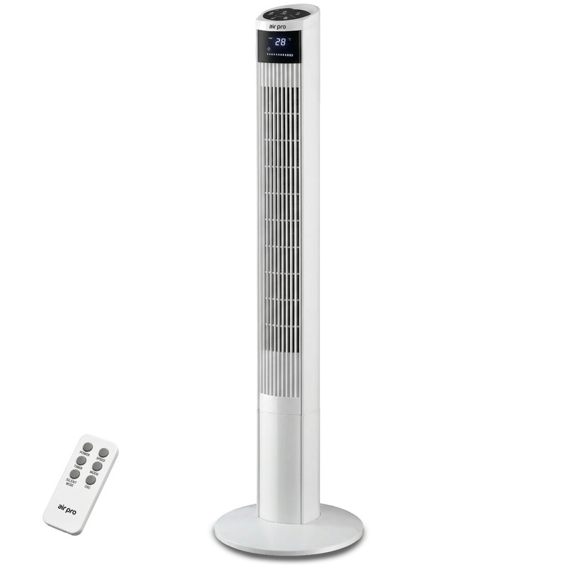 48" Tower Oscillating Fan - 3 Speeds - LED Display 15H Timer, White