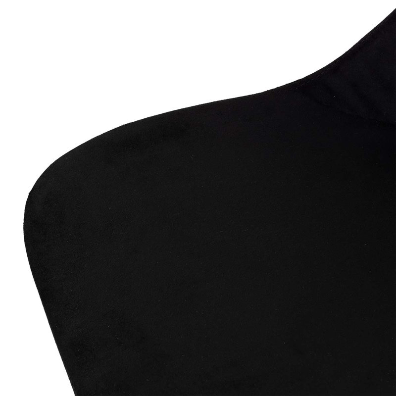 43cm H Velvet Upholstered Side Chair, Black