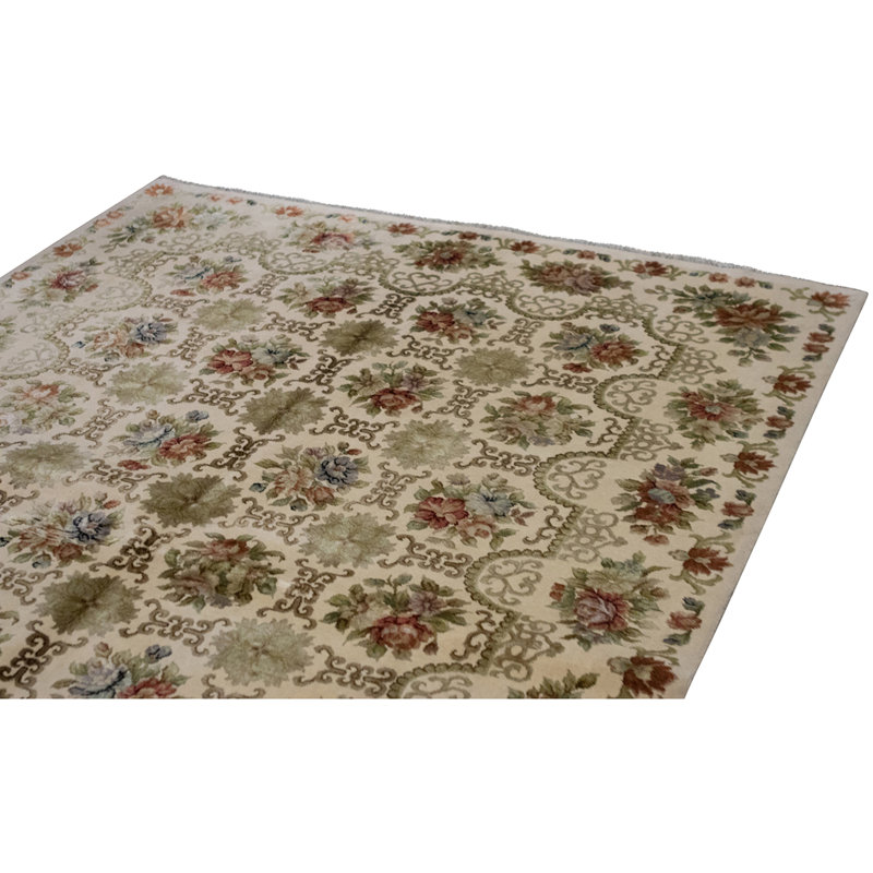 Handmade Silk and Wool Area Rug