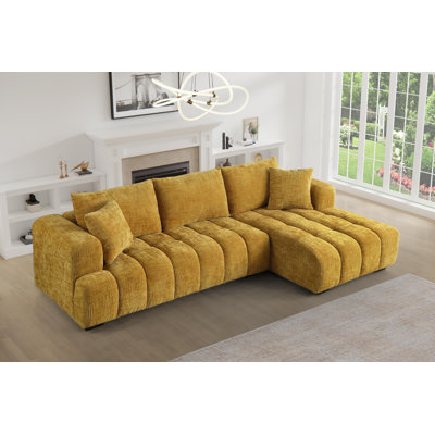 Modern Tufted Sectional Right-chaise Sofa 
