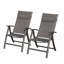 Ensemble de 2 chaises de patio pliantes en tissu textilène rembourré