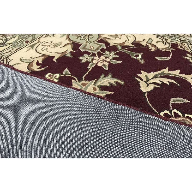 Wool Oriental Area Rug in Wine/Ivory