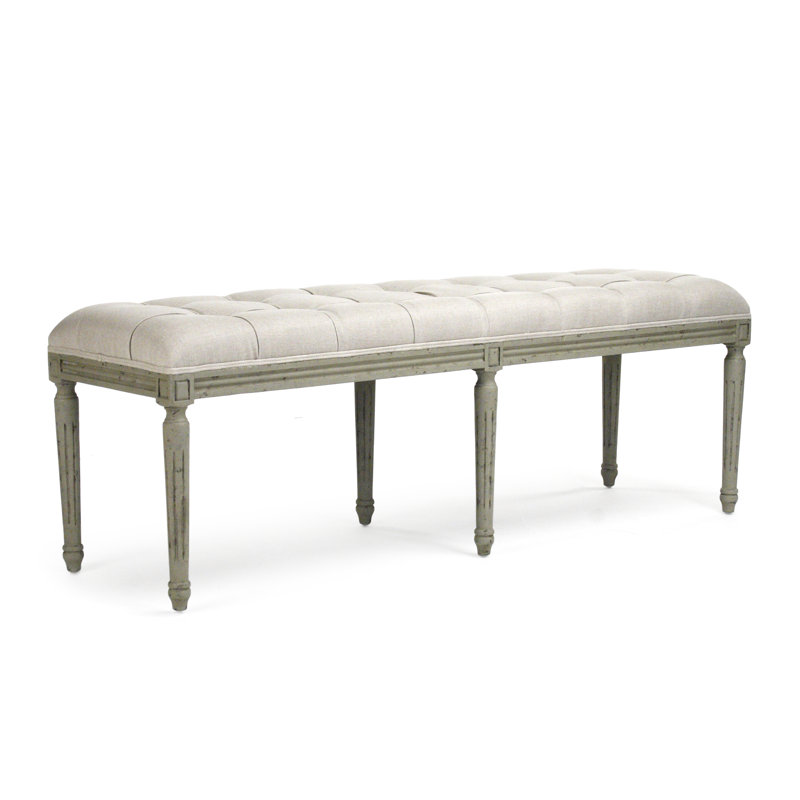 Louis Upholstered Bench, Natural