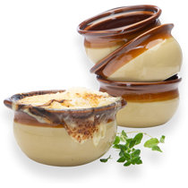 LIFVER 18 OZ French Onion Soup Bowls & Crocks Set of 4 - Ceramic Bowls with  Handle and Lid for for Soup, Stew, Chilli - Oven & Dishwasher Safe