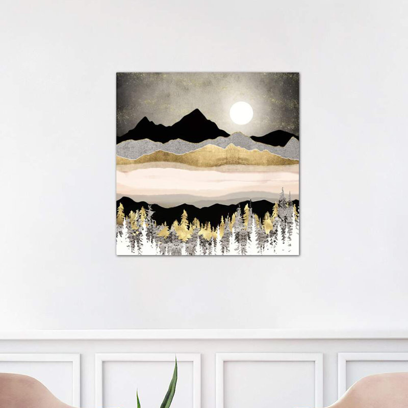 Winter Moon - Wrapped Canvas Print, 66.04 cm H x 66.04 cm W x 1.91 cm D