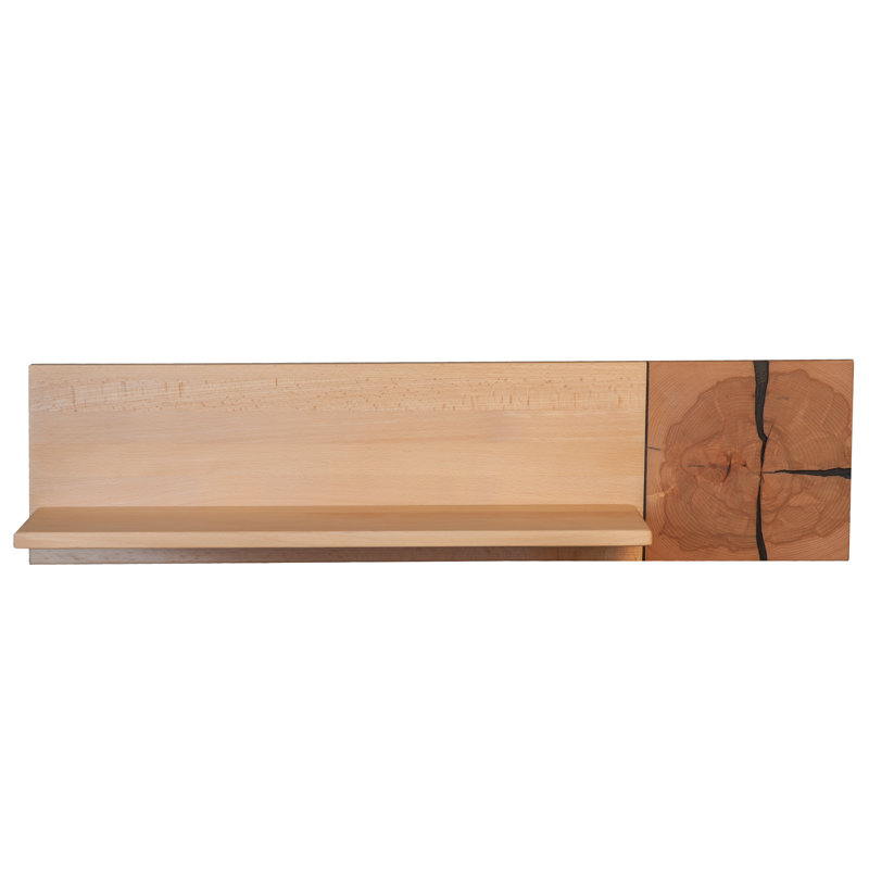 Dallastown Solid Wood Accent Shelf, 25cm H x 90cm W x 20cm D, Oak