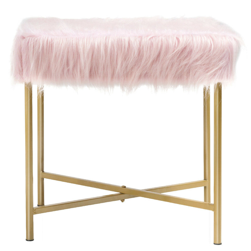 Tabouret en métal Sawin, Rose