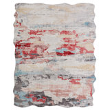 Abstract Area Rug in Red