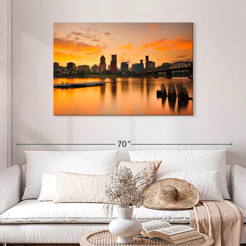 Portland Sunset Skyline, 30" H x 45" W