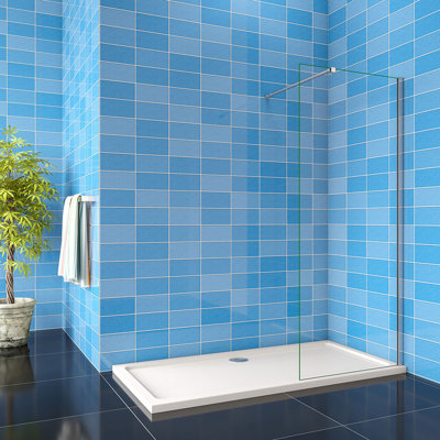 Safra 800x1900mm Chrome Walk in Shower Enclosure Screen Easy Clen Glass Cubicle