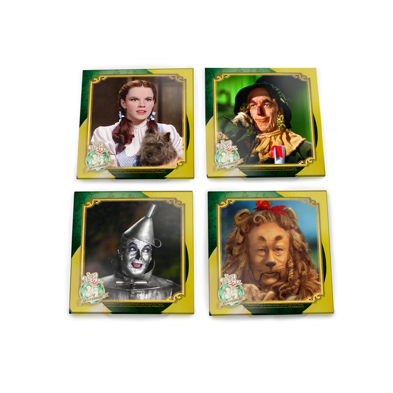 (Symboles) Ensemble de sous-verres en verre Starfire, Magicien d'Oz 85e / personnages