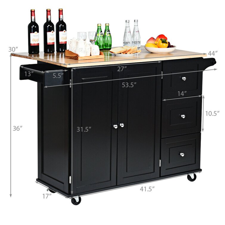 Ronny Solid Wood Kitchen Island