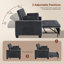 Canapé-lit convertible 3 en 1 de 165 cm (64,8 po) de taille Queen, avec coussins, poches latérales et porte-gobelet.-1091565697