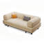 Canapé-lit modulaire beige en coton et lin-129870630