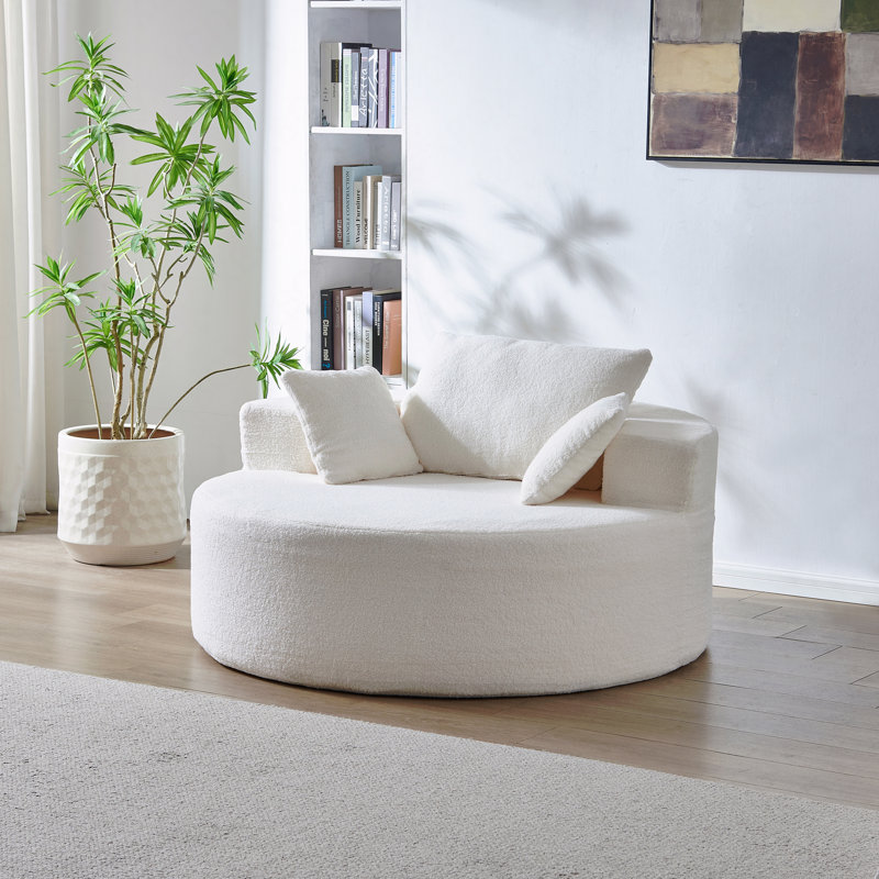 Chaise ronde Teddy Plush, Beige Teddy