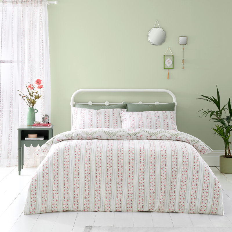 Cameo Floral Reversible Duvet Cover Set, Single - 1 Standard Pillowcase