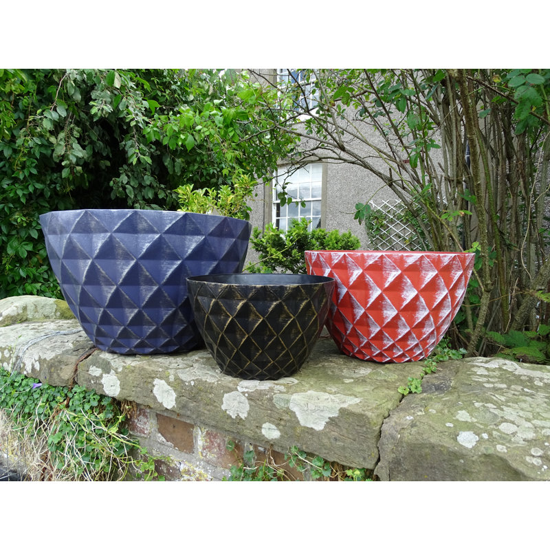 Vermehr Pot Planter, Terracotta/White, 20.5cm H x 33cm W x 33cm D
