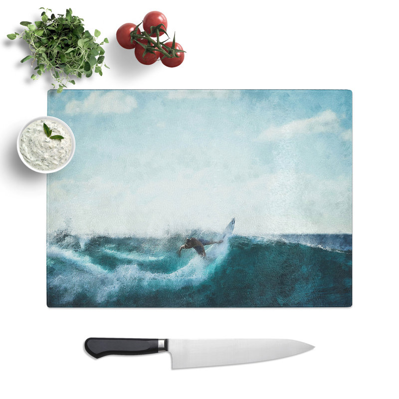 Surfing Chopping Board, 20cm W x 28.5cm L