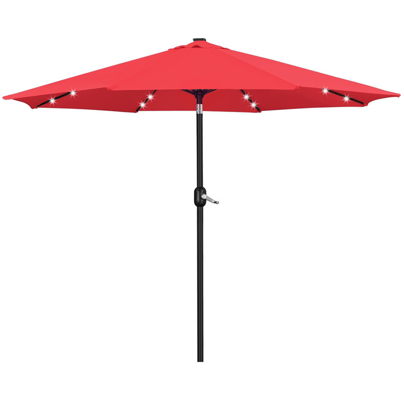 Parasol de marché 11 pi avec 32 lumières DEL 11 pi, Rouge