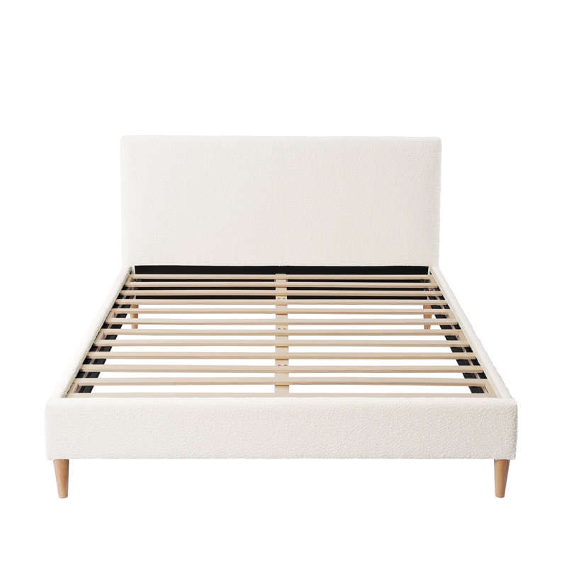 Tavi Ostromecky Boucle Platform Bed, Queen, White Boucle