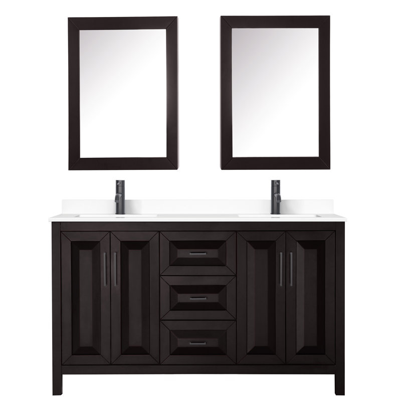 Daria 60'' W Double Vanity, Dark Espresso, Polished Chrome