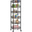Étagère de rangement à 6 tablettes avec rangement pour salle de bain Organisateur de salle de bain Garde-manger en métal Étagère de garage