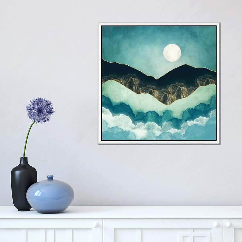 Moon Mist - Print on Canvas, 66.04 cm H x 66.04 cm W, White Framed