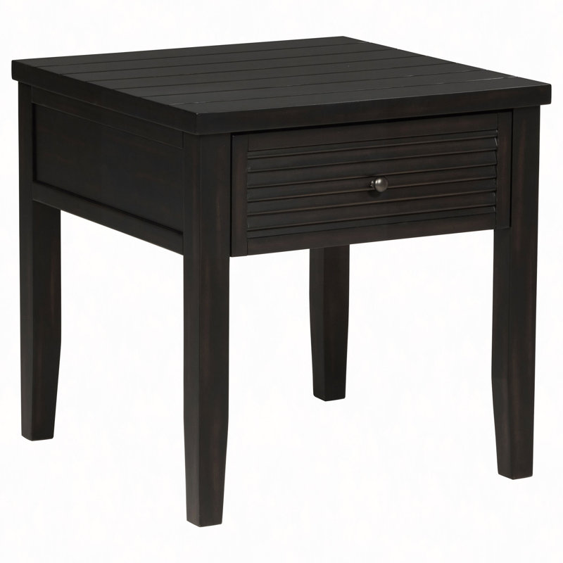 Sutter Distressed Java 1-Drawer Square End Table
