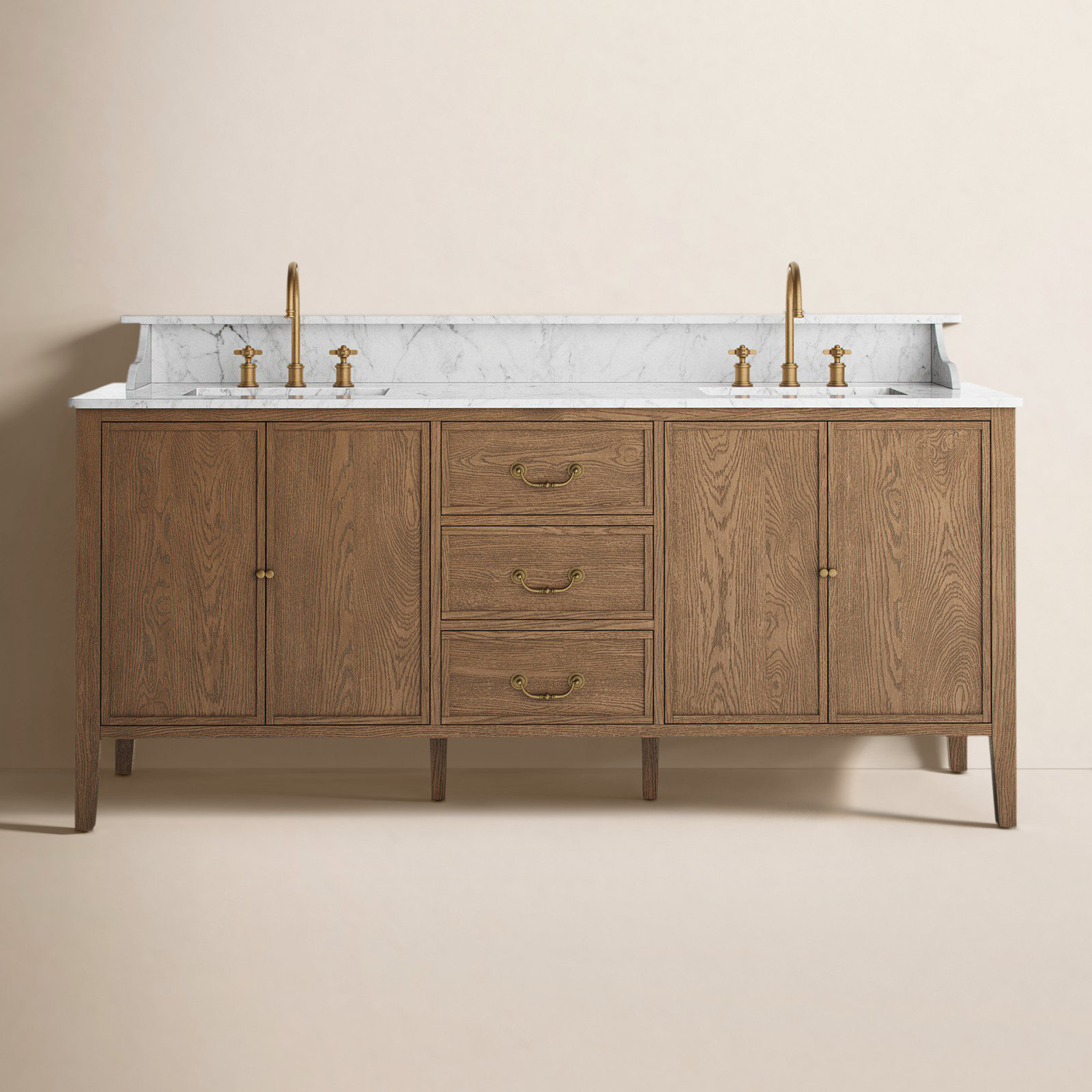 Elliston Double Vanity-Carrara Marble
