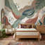 Papier peint abstrait avec vagues murales abstraites-347743117-347743118