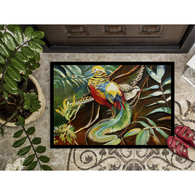 Paillasson d’intérieur antidérapant mandarine, Rectangle 1 pi 6 po x 2 pi 3 po